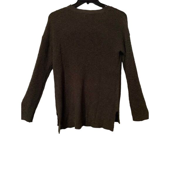 Pink Rose Dark Green Ribbed Knit Sweater Medium Soft 100% Acrylic CottageCore - Picture 5 of 12